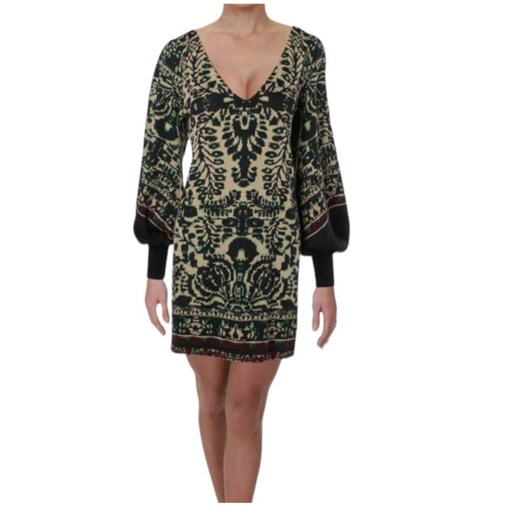 Free People Women's Musics &‎ Lyrics Printed Mini Sweater Dress Size S/P